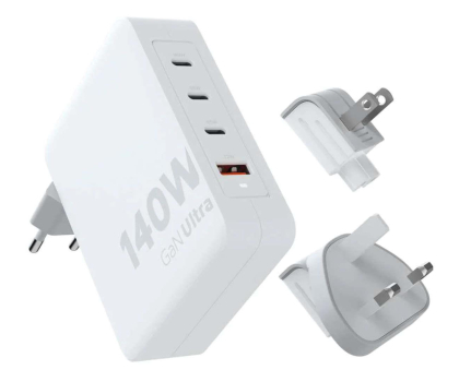 Ładowarka i akumulator XTORM Ładowarka turystyczna 140W GaN +kabel USB-C PD biała